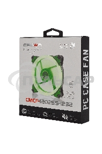 Вентилятор для корпуса Crown CMCF-12025S-1232 черный/зеленый, 120 мм, 1650 об/мин, 23 дБ, 3 pin