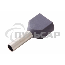 Наконечник штыревой втулочный изолированный F-10 мм 2х2.5 мм² (НШВи(2) 2.5-10/НГи2 2,5-10) серый Rexant