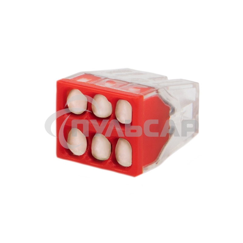 Экспресс-клемма с пастой Rexant СМК 2273-246, 6-проводная 0.5-2.5 мм², прозрачная (100 шт./уп.)