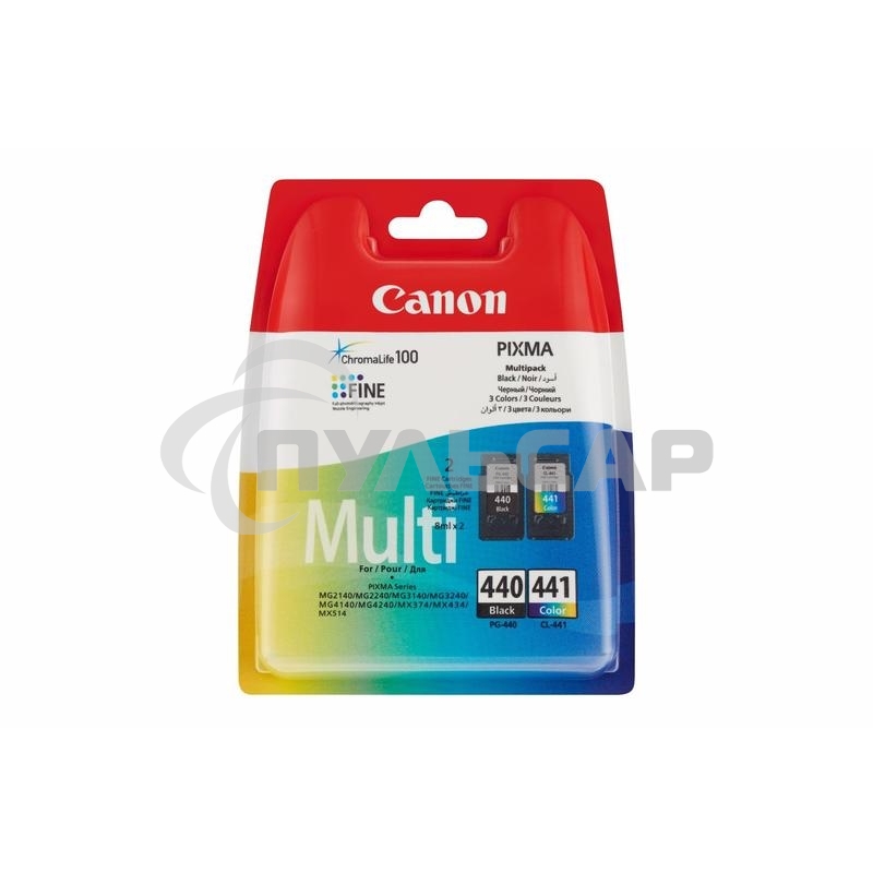 Картридж струйный Canon PG-440/CL-441 5219B005 черный/трехцветный x2уп. для Canon MG2140/MG3140 (180стр.)