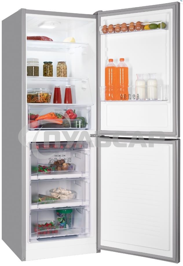 Холодильник Nordfrost NRB 161NF S серебристый двухкамерный 170/105л морозилка снизу, капельная система