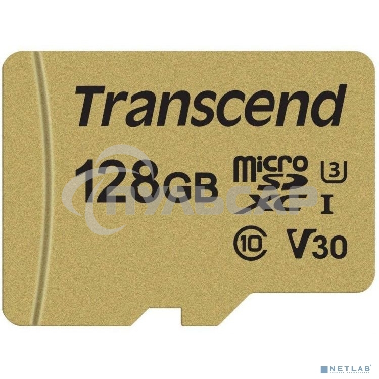 Флеш карта microSD 128Gb Transcend microSDXC Ultimate UHS-I U3, V30, (SD адаптер), MLC