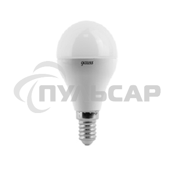 Лампа светодиодная Gauss 6.5Вт шар 3000К тепл. бел. E14 520лм 150-265В