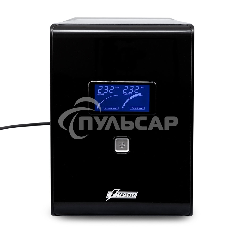 Источник бесперебойного питания Powerman Smart Sine 1500VA/1050W, 220V, Line-Interactive, LCD, Tower, Out: 4xShuko, черный*SmartSine1500