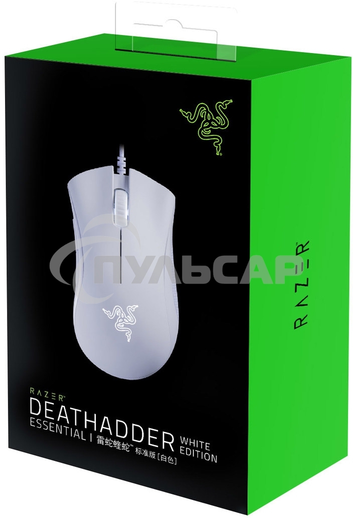 Мышь проводная Razer DeathAdder Essential белый, 6400 dpi, USB, кнопки - 5