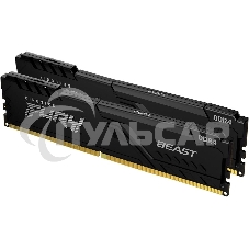 Оперативная память Kingston Fury Beast, DDR4, 64Gb (2x32Gb), 3600MHz, CL18, DIMM, с радиатором, черный