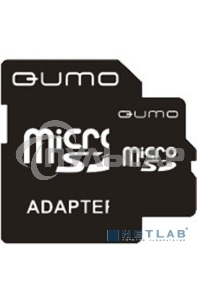 Флэш карта QUMO QM4GMICSDHC4 4Gb MicroSDHC Class 4, SD adapter