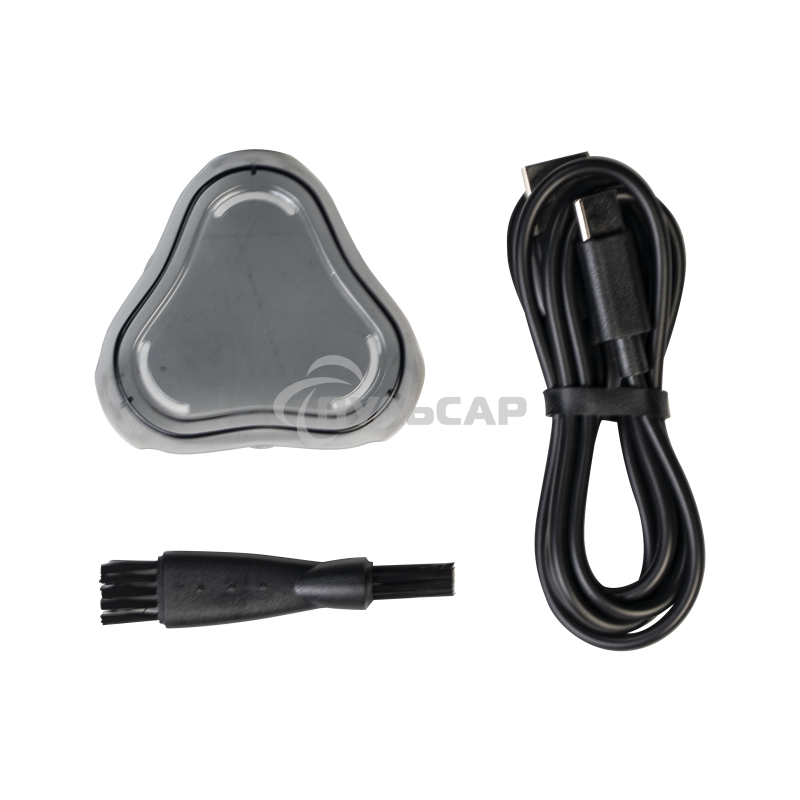 Электробритва Galaxy Line GL 4209, серебряный с черным, роторная, аккумуляторная, 5 Вт, Li-Ion аккумулятор емкостью 600 мА*ч, время непрерывной работы до 1,5 ч, ножи из нержавеющей стали, 3 независимые плавающие головки, возможность промывки бреющего блок