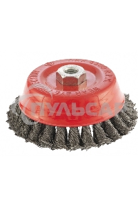 Щетка Matrix для УШМ, 125 мм, М14, Чашка, двухрядная, крученая проволока 0,35 мм