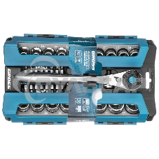 Набор торцевых GROSS головок, трещотка 120 зубьев, 36 предметов 14144