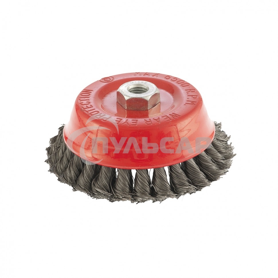 Щетка Matrix для УШМ, 125 мм, М14, Чашка, двухрядная, крученая проволока 0,35 мм