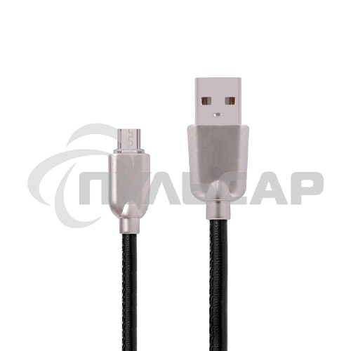 Кабель USB ACD-Allure MicroUSB ~ USB-A Кожа, 1м, черный (ACD-U926-M1B)