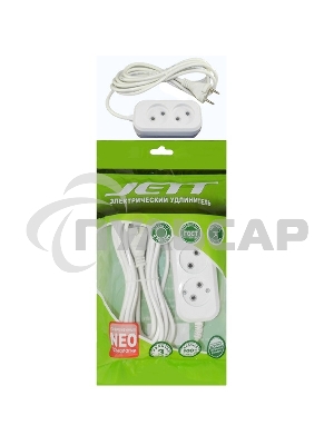 Удлинитель ДЖЕТТ/Sinbo РС-2 без з/м, 2р*3м ( провод ПВС 2х0,75 ) 155-103