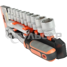 Набор торцовых головок PATRIOT SSR-1/2, CrV сталь, трещотка, удлинитель, 12 предм.Тороцовые головки 10 шт: 10,11,12,13,14,15,17,19,22,24мм удлинитель 125мм 1шт трещотка 72 зуба 1 шт