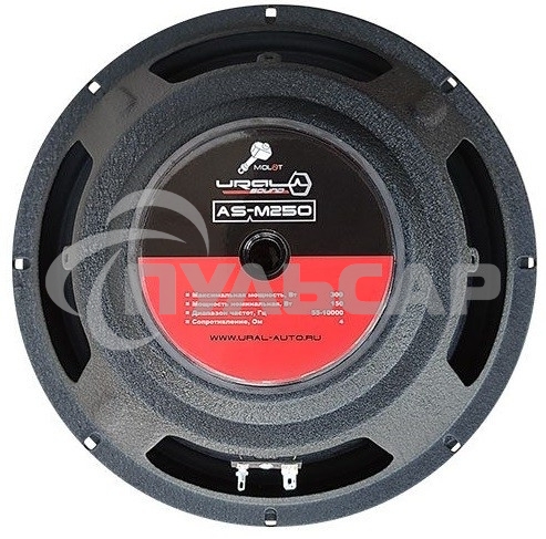 Колонки автомобильные Ural Молот АС-М250 (без решетки) 300Вт 95дБ 4Ом 25см (10дюйм) (ком.:2кол.) широкополосные однополосные