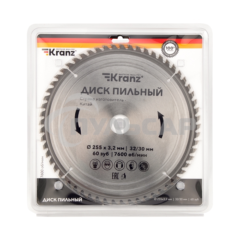 Диск пильный 255 мм х 60 зуб х 32/30 мм Kranz