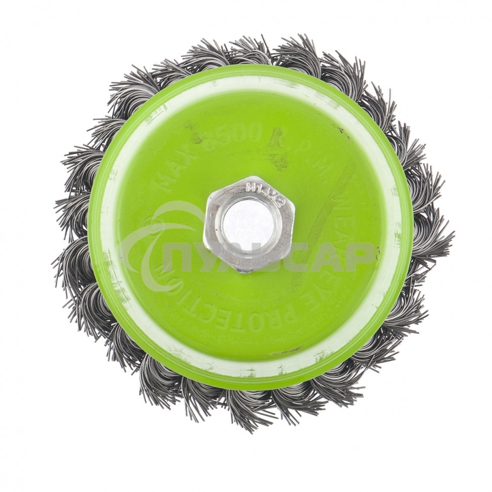 Щетка для УШМ Сибртех 100 мм, М14, Чашка, крученая проволока 0,5 мм 746287