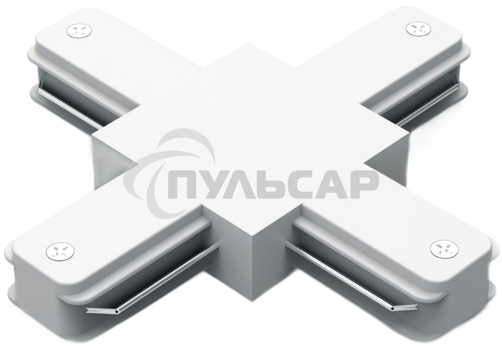 Коннектор для трековых шинопроводов Gauss (+) белый