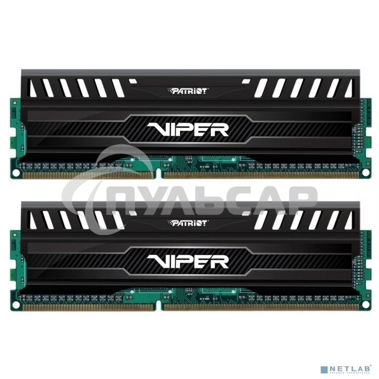 Оперативная память Patriot Viper 3, DDR3, 16Gb (2x8 Gb), 1600 MHz, CL10, DIMM, радиатор, черный