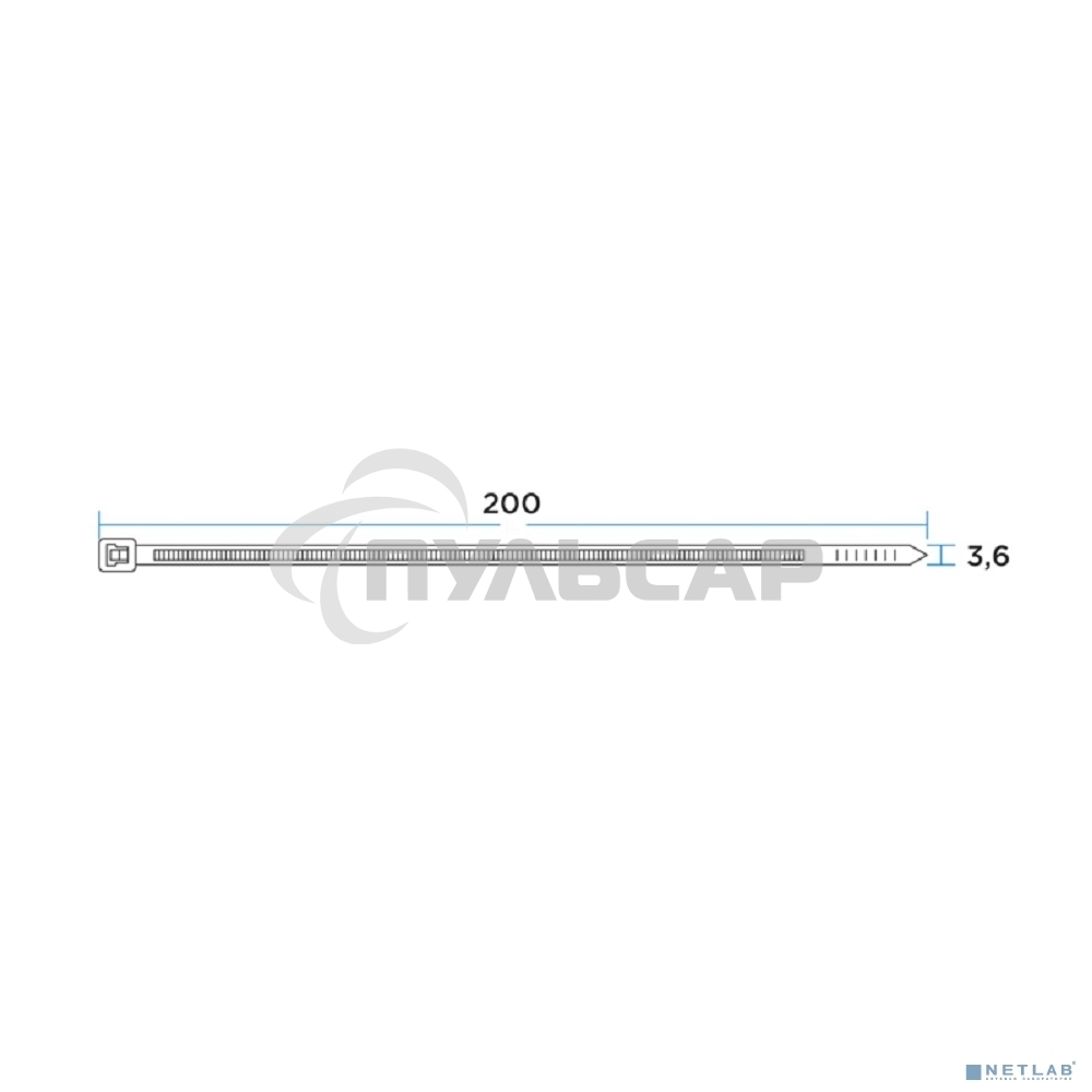 Хомут кабельный 2.5х200 нейл. белый (уп.100шт) PROCONNECT 57-0200-4