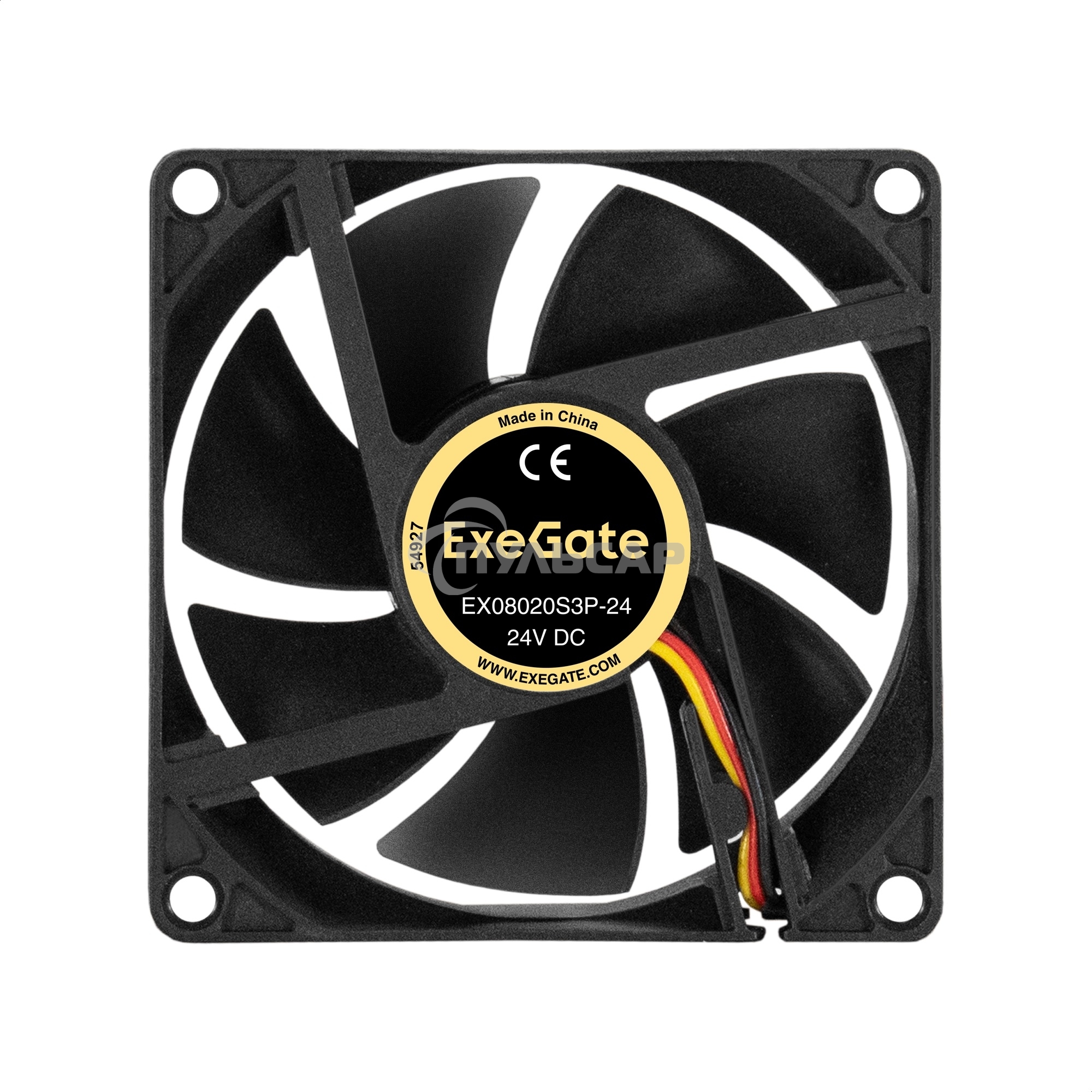 Вентилятор для корпуса ExeGate EX08020S3P-24 черный, 80 мм, 3900 об/мин, 41.2 дБ, 3 pin