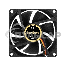Вентилятор для корпуса ExeGate EX08020S3P-24 черный, 80 мм, 3900 об/мин, 41.2 дБ, 3 pin