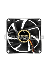 Вентилятор для корпуса ExeGate EX08020S3P-24 черный, 80 мм, 3900 об/мин, 41.2 дБ, 3 pin