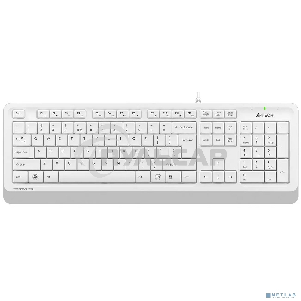 Клавиатура проводная A4Tech Fstyler FK10, USB, белый/серый
