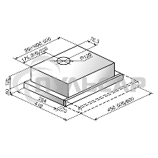Вытяжка встраиваемая Elikor Интегра 45П-400-В2Л белый/нержавеющая сталь, 45 см, 400 куб. м/ч, 55 дБ