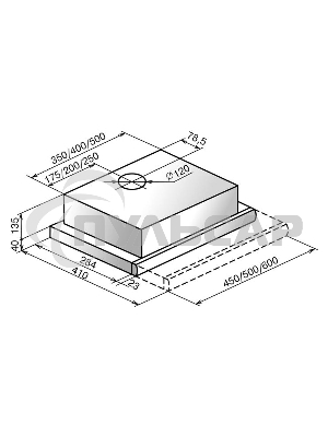 Вытяжка встраиваемая Elikor Интегра 45П-400-В2Л белый/нержавеющая сталь, 45 см, 400 куб. м/ч, 55 дБ