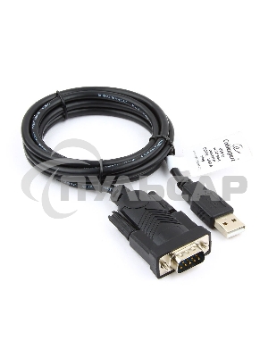 Конвертер USB->SERIAL Cablexpert UAS-DB9M-02 AM/DB9M, 1,5 м, PL2303TA, WinXP-Win8, черный, пакет