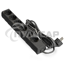 Удлинитель ExeGate ECE-6-3B (EX285831RUS), черный, 3 м, евровилка с заземлением, 6 евророзеток с заземлением, 2200 Вт