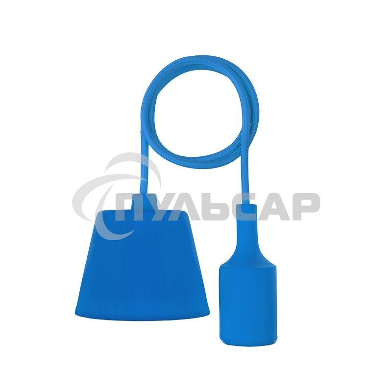 Патрон E27 силиконовый со шнуром 1 м синий Rexant