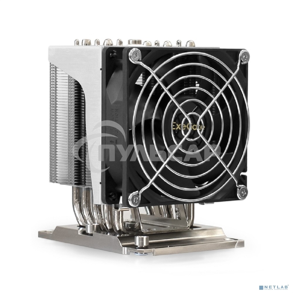 Кулер для процессора ExeGate ESNK-P0070APS4.PWM.4U.3647.Cu серебристый, 92 мм, алюминий/медь, 3800 об/мин, 44 дБ, 4 pin, 205 Вт, 125.5 мм