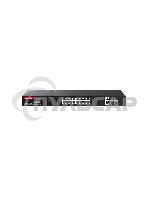 Коммутатор неуправляемый IP-COM G1120P-16-250W PoE, 20 портов, 18x1 Gbит/с, SFP 2x1 Gbит/с, PoE 16х30 Вт (до 230 Вт)