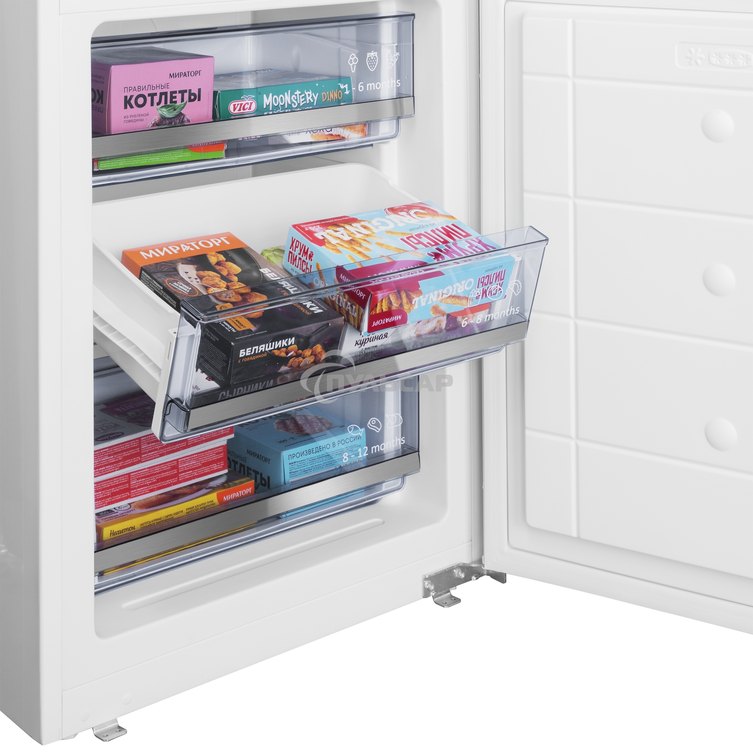 Встраиваемый холодильник Maunfeld MBF193SLFWGR Inverter белый двухкамерный 229/76 л морозилка снизу