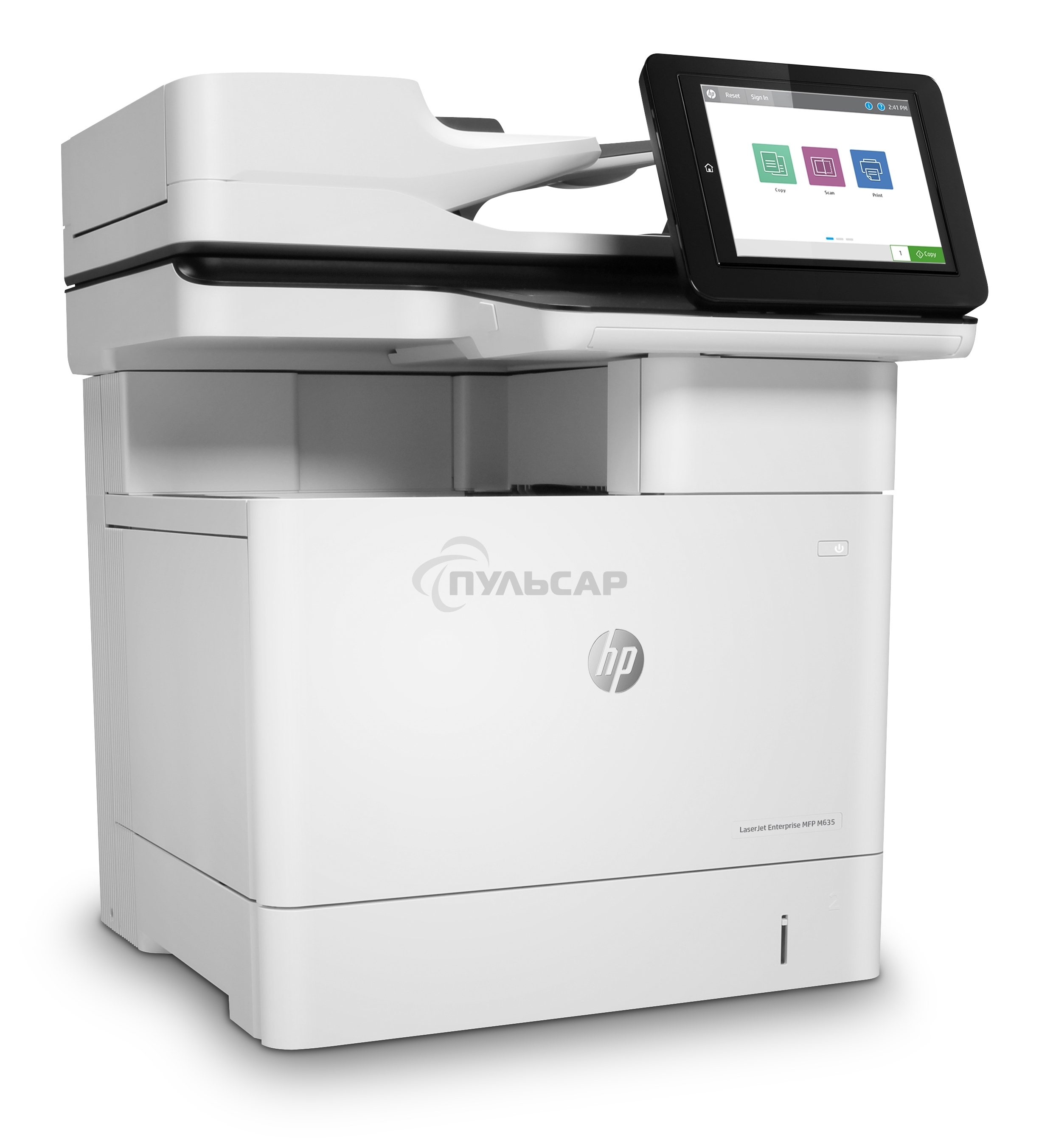 МФУ лазерное HP LaserJet Enterprise MFP M635h (A4, принтер/копир/сканер, 1200dpi, 61ppm, 1.5Gb+HDD500Gb, DADF150, Duplex, Lan, USB) (7PS97A)