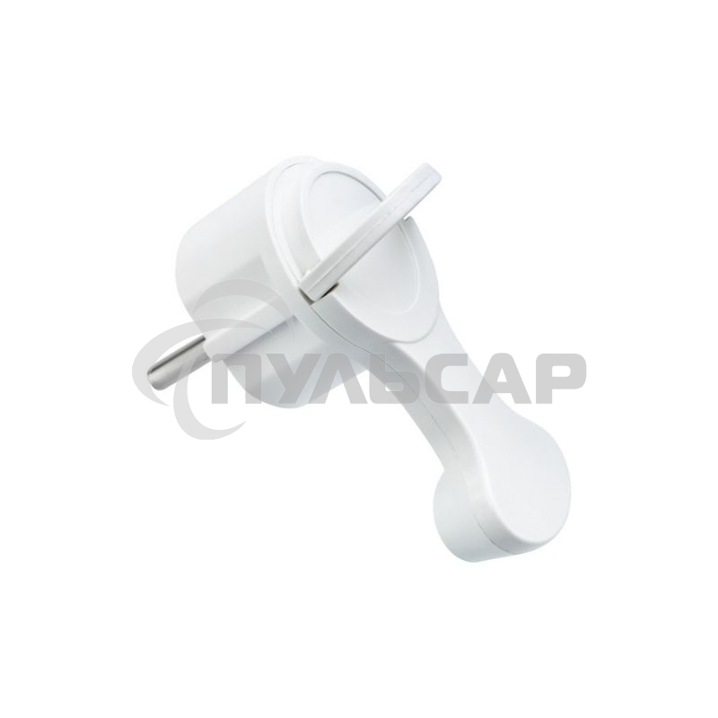 Вилка Евро Rexant угловая с з/к 16 А плоская за шкаф белая