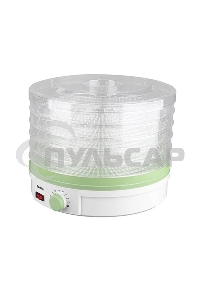 Сушилка для овощей и фруктов Blackton Bt FD1114 White-green, Мощность 245 Вт, Регулировка температуры 35-70 °С, 5 основых поддонов, 2 дополнительных поддона для пастилы, Конвективная сушка, Сохраняет максимум витаминов и питательных веществ в овощах, фрук