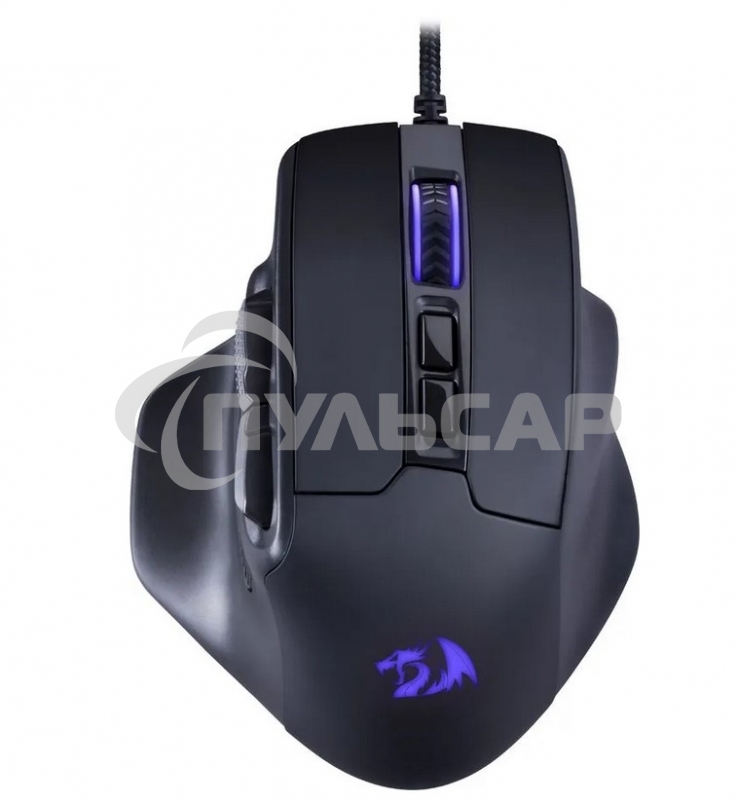 Мышь проводная Defender Redragon Bullseye черный, 12400 dpi, USB, кнопки - 8