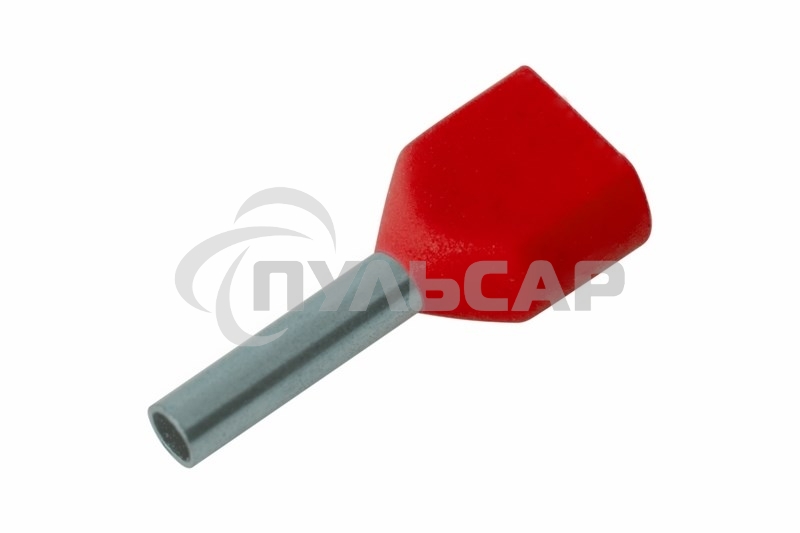 Наконечник штыревой втулочный изолированный F-8 мм 2х1 мм² (НШВи(2) 1.0-8/НГи2 1,0-8) красный Rexant