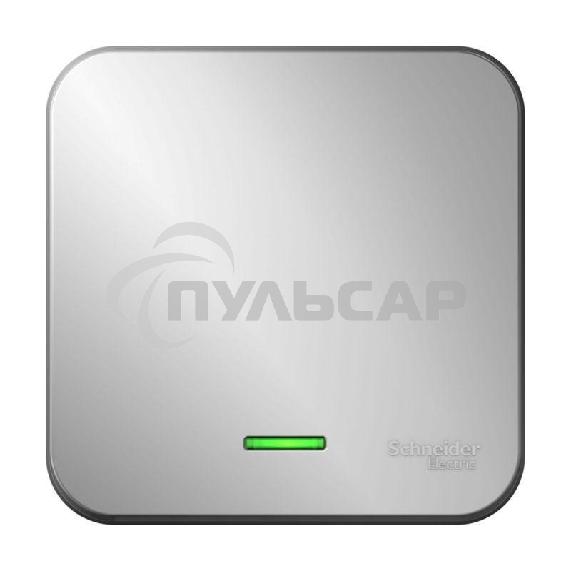 Выключатель 1-кл. ОП Blanca 10А IP20 (сх. 1) 250В с подсветкой с изолир. пластиной алюм. SchE BLNVA101113