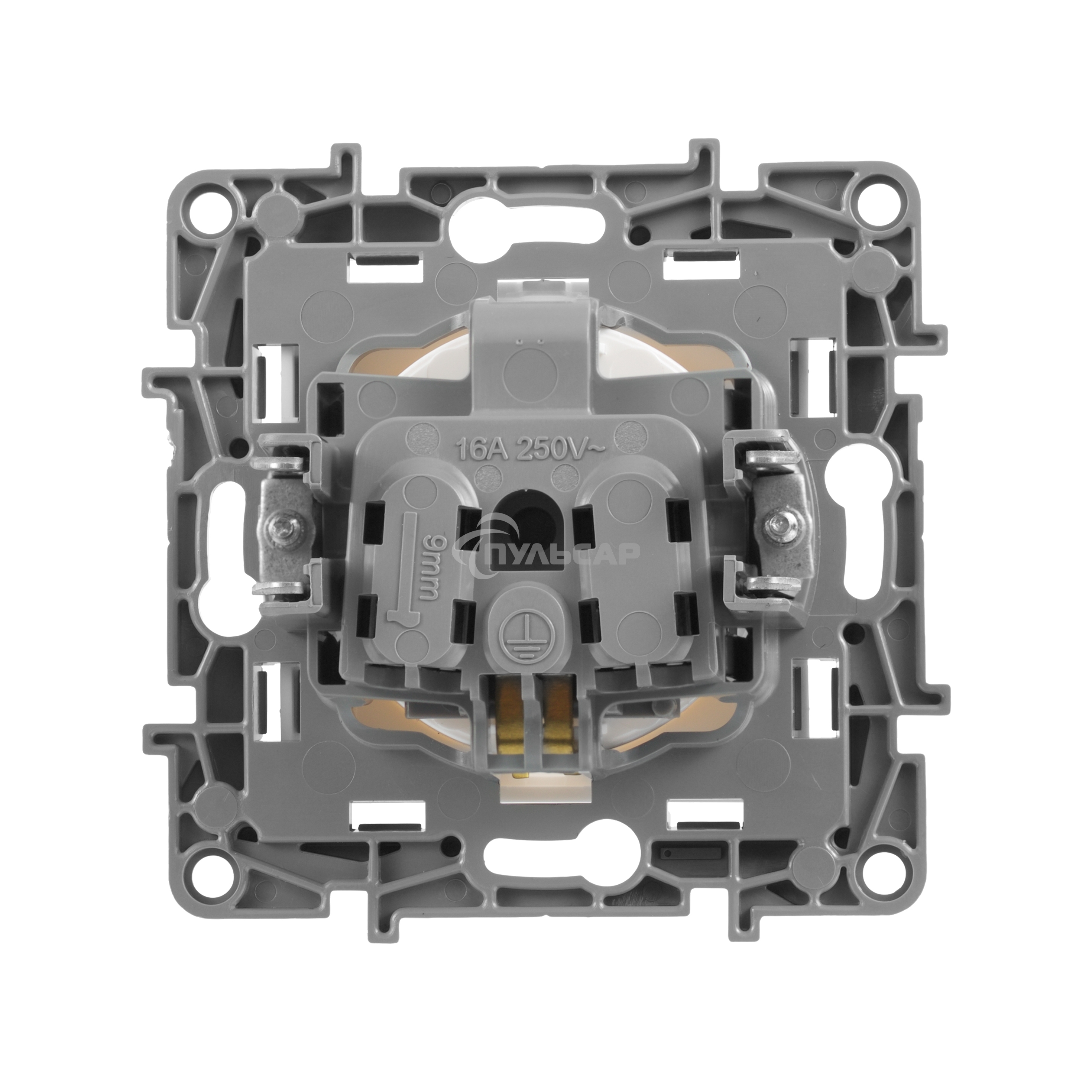 Механизм розетки 1-м СП Etika 2К+З 16А защ. шторки с заземл. винт. зажимы бел. Leg 672222