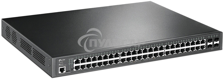 Коммутатор 48-port Gigabit PoE+ L2+ switch, 48 802.3af/at PoE+ ports, 4 Gb SFP slots, 1 RJ-45 + 1Micro-USB console ports, 348W PoE budget