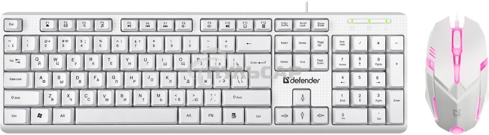 Комплект клавиатура + мышка Defender LINE MOTION C-977 RU белый