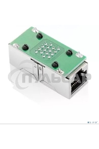 Модуль RJ-45 (F) <->RJ-45(F),FTP, проходной, ABS пластик, черный, кат. 5e VCOM <CT251S>