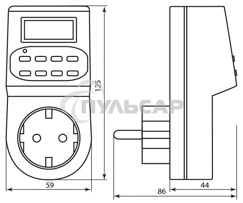 Розетка с таймером FERON (недельная) 3500W/16A 230V, 61925(TM22)