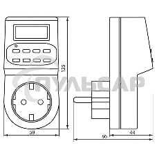 Розетка с таймером FERON (недельная) 3500W/16A 230V, 61925(TM22)