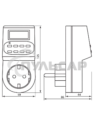 Розетка с таймером FERON (недельная) 3500W/16A 230V, 61925(TM22)