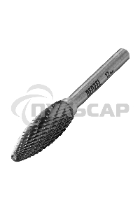 Борфреза по металлу твердосплавная, элипсообразная, тип-H, 12 мм Denzel